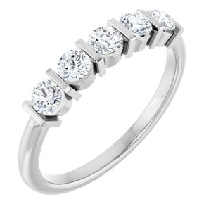 14K White Gold 1/2 CTW Natural Diamond Anniversary Band