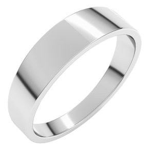 14K White Gold 5 mm Lightweight Tapered Flat Band Size 9