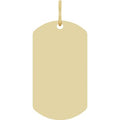 14K Yellow Gold Engravable Dog Tag Pendant