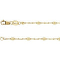 14K Yellow Gold-Filled 2.5 mm Light Paperclip-Style Starburst Mirror 24" Chain