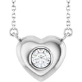 14K White Gold 1/3 CTW Lab-Grown Diamond Heart 18" Necklace