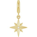 14K Yellow Gold .005 CT Round Lab-Grown Diamond Charm/Pendant
