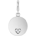 14K White Gold .01 CTW Lab-Grown Diamond Engravable Heart Charm/Pendant