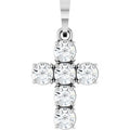 14K White Gold 1/2 CTW Lab-Grown Diamond Cross Pendant