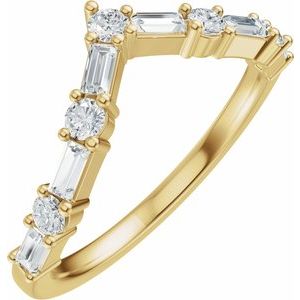14K Yellow Gold 1/2 CTW Lab-Grown Diamond Contour Band