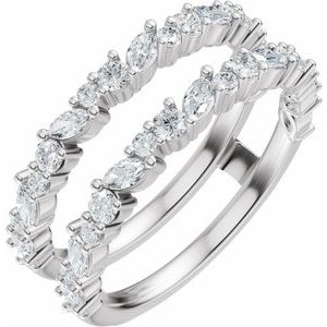 14K White Gold 7/8 CTW Lab-Grown Diamond Ring Guard