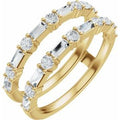 14K Yellow Gold 7/8 CTW Lab-Grown Diamond Accented Ring Guard