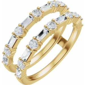 14K Yellow Gold 7/8 CTW Lab-Grown Diamond Accented Ring Guard