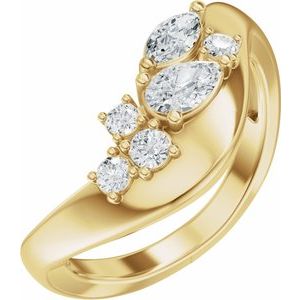 14K Yellow Gold 1/2 CTW Lab-Grown Diamond Contour Band