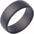Zirconium 8 mm 8MM Zirconium Euro-Dome Step Edge with Milgrain Edges and Vintage Finish Size 7
