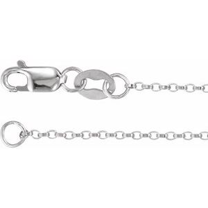 Sterling Silver 1.1 mm Rolo 18" Chain