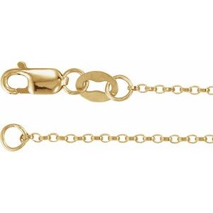 14K Yellow Gold 1.1 mm Rolo 18" Chain
