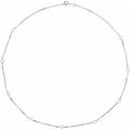 Sterling Silver Cultured White Freshwater Pearl 9-Station 18" Necklace