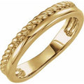 14K Yellow Gold Rope Band Size 10
