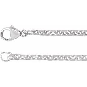 Sterling Silver 2.44 mm Diamond-Cut Cable 24" Chain