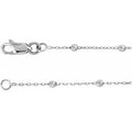 14K White Gold .65 mm Beaded Cable 24" Chain