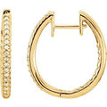 14K Yellow Gold 1/4 CTW Natural Diamond Inside-Outside 20.8 mm Hoop Earrings