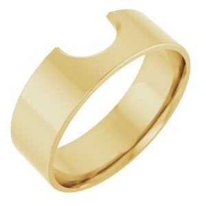 14K Yellow Gold 6 mm Contour Band Size 7
