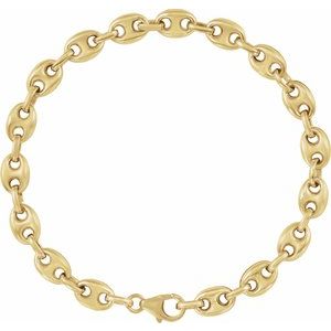 14K Yellow Gold-Filled 6.5 mm Anchor 7 1/2" Chain