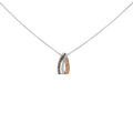 Tri Tone Sterling Silver 1/2 Cttw White and Brown Diamond Pendant Necklace