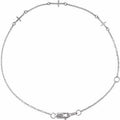 Sterling Silver Cross Station 6 1/2-7 1/2" Bracelet