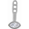 14K White Gold 1/6 CTW Natural Diamond Front-Back Solitaire Earring Jackets