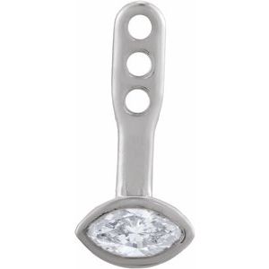14K White Gold 1/6 CTW Natural Diamond Front-Back Solitaire Earring Jackets