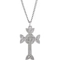 Sterling Silver Celtic-Inspired Cross 24" Necklace