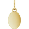 10K Yellow Gold Engravable Oval Pendant