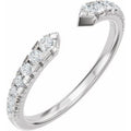 14K White Gold 1/4 CTW Lab-Grown Diamond French-Set Open Band Size 7