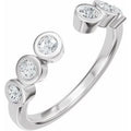 14K White Gold 1/3 CTW Lab-Grown Diamond Bezel-Set Open Band Size 7