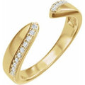 14K Yellow Gold 1/8 CTW Lab-Grown Diamond Pinched Open Band Size 7