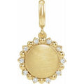 14K Yellow Gold 1/6 CTW Lab-Grown Diamond Engravable Pendant