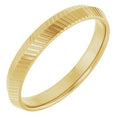 14K Yellow Gold 3 mm Fluted Knife Band Size 4.5