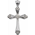 14K White Gold 1/4 CTW Natural Diamond Cross Pendant