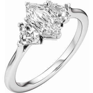 14K White Gold 1 3/4 CTW Lab-Grown Diamond Three-Stone Engagement Ring