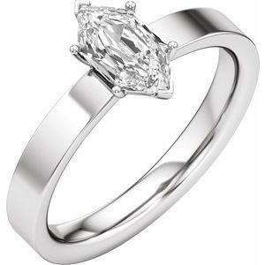 14K White Gold 1 CT Lab-Grown Diamond Engagement Ring