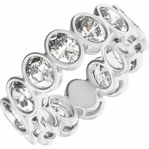 14K White Gold 5 7/8 CTW Lab-Grown Diamond Low Profile Bezel-Set Eternity Band Size 7