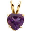 14K Yellow Gold 6 mm Natural Amethyst Heart Pendant