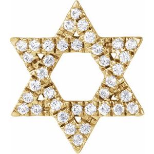 14K Yellow Gold 1/5 CTW Lab-Grown Diamond Star of David Pendant