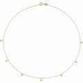 14K Yellow Gold 1 1/8 CTW Lab-Grown Drilled Diamond 7-Stone Station 16" Necklace