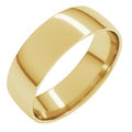 14K Yellow Gold 6 mm Ultra-Lightweight Comfort-Fit European-Style Band Size 9