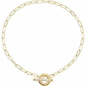 14K Yellow Gold 1/10 CTW Natural Diamond Toggle 7" Bracelet