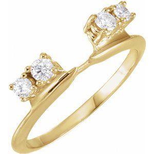 14K Yellow Gold 1/4 CTW Lab-Grown Diamond Wrap-Style Ring Enhancer