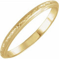 14K Yellow Gold 2 mm Milgrain Geometric Band Size 8