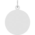 10K White Gold Engravable Disc Pendant
