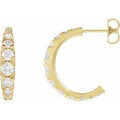 14K Yellow Gold 1 3/8 CTW Lab-Grown Diamond Graduated Hoop Earrings