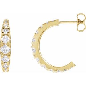 14K Yellow Gold 1 3/8 CTW Lab-Grown Diamond Graduated Hoop Earrings