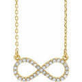 14K Yellow Gold 1/8 CTW Natural Diamond Infinity 16 1/2" Necklace