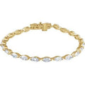 14K Yellow Gold Vermeil 5 3/4 CTW Lab-Grown Diamond Line 7" Bracelet